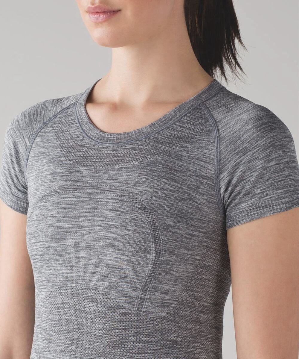 Lululemon Swiftly Tech Space Dye Seamless Short Sleeve Shirt Running Gray Sz 10